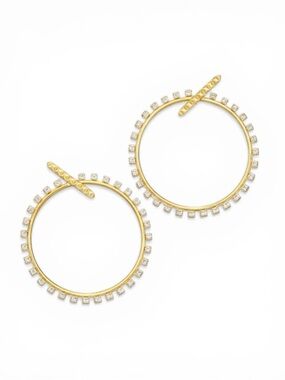 Kendra Scott Charlie Grace Hoop Earrings in gold.